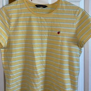 Abercrombie & Fitch yellow striped ladybug tee